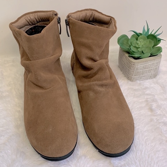 cougar OLA SUEDE LEATHER RUGGED WATERPROOF SIDE ZIP ANKLE BOOTS PRAIRIE BROWN - Picture 2 of 7